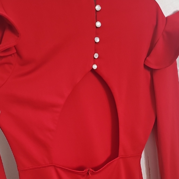 CBR Red Ruffle Mini Dress - Picture 4 of 5